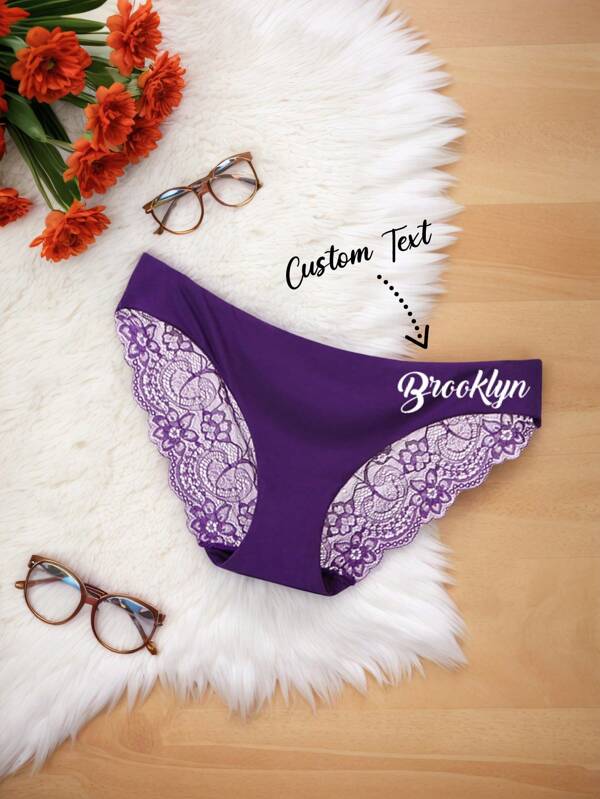 1 Pc Personalized White Panties,Custom Bride Underwear Sexy Bridal Shower Gift Mrs Panties Bachelorette Seamless Underwear,Suitable For Valentine's Day,Wedding Night,Honeymoon Gift,Lingerie Party,Gifts To Friends,Wife And Mother