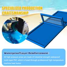 33 Ft(L) Inflatable Water Volleyball Pool, Commercial 0.6mm PVC, With 800W Pump (Inflate/Deflate), Easy Setup Backyard Swimming Pool For Summer, Outdoor Activities Or Parties, 33 X 16.5 X 7 Ft - Blue - View 9
