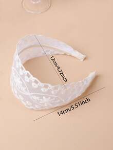 2pcs/Set Oversized & Wide Embroidered Floral Lace Headband, Versatile & Suitable For Daily Use For Women,Hairband,Hair Hoop Headbands - Multicolor - View 4