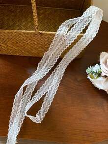 Layered White Lace Bow Waxed Cord Waist Belt, Ribbon Hair Band, Collor Neckband, Versatile For Spring/Summer - Ribbon - View 7