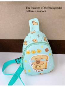 1pc Capybara Chest Bag Cute Cartoon One-Shoulder Crossbody Bag Casual Versatile Storage Chest Bag