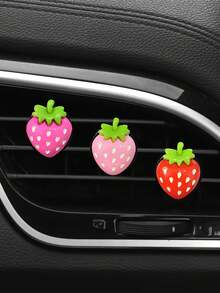 1件装汽车出风口装饰可爱草莓汽车空调装饰