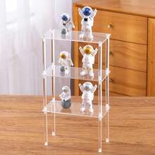 1pc Acrylic Multi-Layer Shelf Display Stand For Collectibles, Cosmetics, Perfume, Desktop Organizer - Clear - View 8