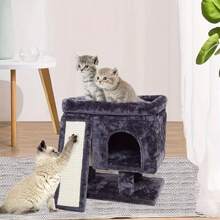 Albero in stile di lusso per gatti su più livelli con pali per graffiare e piattaforme per il gioco - design moderno per gatti di grandi dimensioni - include rifugi e giocattoli interattivi - perfetto per appartamenti e gatti da interni