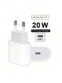 Kit Carregador Turbo 20W USB-C e cabo mais fone de ouvido lightning compatível 6 7 8 11 12 13 Max X XR XS