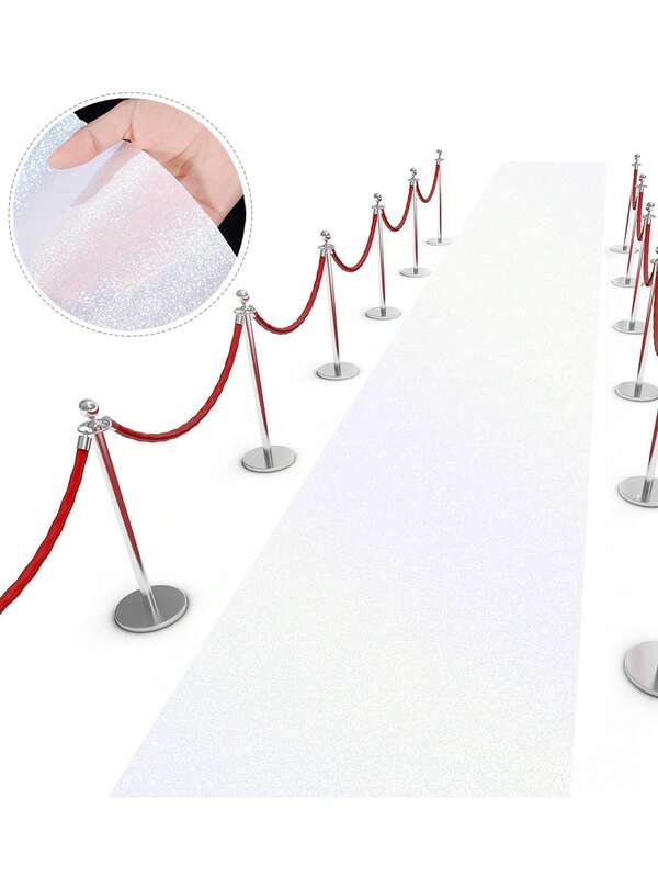 1pc 3 Meters/5m Champagne White Sequin Carpet, Suitable For Wedding, Wedding Decoration, Holiday Birthday Party Ceremony Decoration, Event Stage Background Decoration, Store Opening Entrance Decoration, Holiday Party Decoration, Room Decoration, Home Decor, Outdoor Party Decoration, Background Decoration, Wedding Party Supplies. Long Carpet Can Be Trimmed.