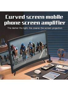 Screen1pcs Magnifier For Cell Phone, 12" Curved Phone Magnifying Screen Upgraded HD 3D Phone Screen Amplifier Phone Stand With Screen Enlarger Compatible With All Smartphones For Movies Videos