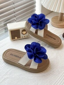 Comfortable Open Toe Slippers, Girls' Breathable Lightweight Beach Sandals, Suitable For Outdoor Activities - Blue - View 8