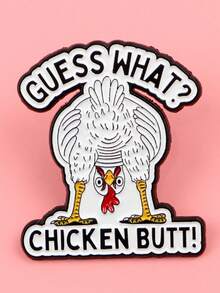 1PC Chicken Enamel Pin Funny Quote Brooch Pines Lapel Pins Badge On Backpack Clothing Accessories Animal Jewelry Friends Gifts - Multicolor - View 2