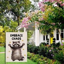 Garden Flag Fun Raccoon Vertical Double-Side Outdoor Decoration Garden Lawn Home Decor 12 X 18 Inches