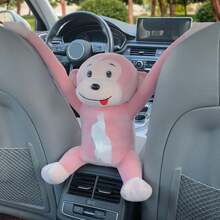 1pc Paper Towel Box For Both Home And Car, Car Mounted Cartoon Storage, Car Interior Decoration, Cute Children's Monkey Paper Towel Draw