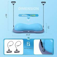 Balance Ball Peanut Ball Half Ball Balance Trainer With Resistant Band Strength Exercise Fitn Yoga With Pump - BluePeanut - View 5