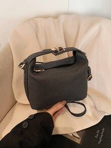 Koreanischer Stil Sommer Lock Mini Tasche für Damen, Lässig Handtasche, Umhängetasche, Umhängetasche - Schwarz - Übersicht 8