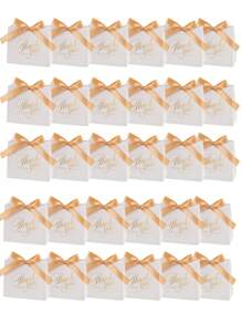 24pcs/12pcs/6pcs Thank You Gift Bags, Mini Candy Bags With Bows, Perfect For Party, Birthday, Wedding Bridal Shower Favors, Wedding Guest Gifts, Gift Boxes, Wedding Reception Decor, Valentine's Day. Creative Wedding Boxes, Luxury Holiday Small Gift Boxes Suitable For Wedding Small Gift Packaging, Birthday Party Gift Boxes, Party Bags, Holiday Gift Decorations, Wedding Decorations, And Other Occasions