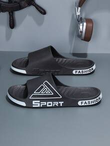 Men's Fashion Slip-On Sandals, Bathroom Anti-Slip Thick Sole Wear-Resistant Breathable House Slippers, Outdoor Quick-Drying Flat Slip-On Slippers