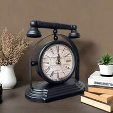 Vintage Iron Retro Painted Desk Clock, Decorative Table Clock, Retro Home Decor Clock, Living Room Bedroom Office Decor Clock, Minimalist Fashion Desk Clock, Silent Desk Clock Accessory Room Decor