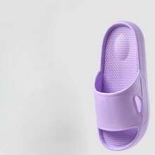 高端压花皮革一脚蹬拖鞋，舒适的室内拖鞋 - 紫羅蘭色 - 查看 3