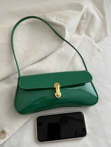 Women's Retro Faux Leather Flap Decor Underarm Shoulder Bag, Suitable For Dates, Outings, Parties And Other Occasions - Green - View 5