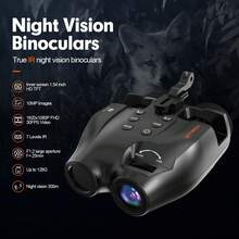 GTMEDIA N4 Night Vision Binoculars 300m Range, 5X Zoom, 1080P HD Video, Rechargeable Battery, 7-Level Infrared Adjustable For Outdoor Hunting & Wildlife Observation - Black - View 4
