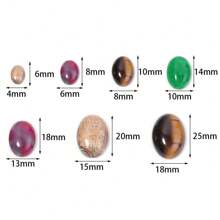 5 Stücke/10 Stücke pro Packung natürliche ovale Edelstein Cabochons, zufällig gemischte Farben und Größen, elegant Türkis, Jade, Achat lose Steine für DIY Schmuckherstellung, Halskette, Ring, Armband Dekoration