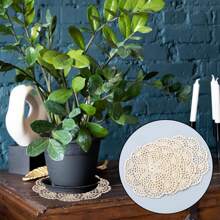 2/4 Peças Toalhinhas de Crochê Vintage Redondas de 8 Polegadas, Rendas de Tapete de Mesa Tricotadas, Conjunto de Toalha de Mesa Artesanal, Bordas Caneladas para Decoração Diária Doméstica, Decoração de Mesa para Casamento e Feriados