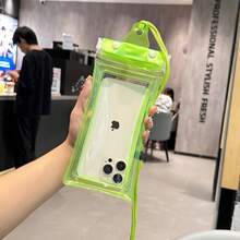 1pc Waterproof Phone Pouch, Touch Screen Compatible, For Swimming, Rafting, Halter Design, Transparent - Multicolor - View 2