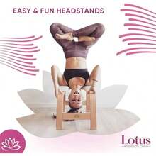 Lotus Inversion Chair Vegan Headstand Bench Yoga Chair For Inversions And Relaxation Premium Quality European Craftsmanship Poster Included Wood White - as pic - View 4