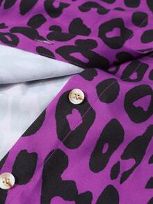 Women Leopard Print Casual Shirt, Spring/Summer - Multicolor - View 5
