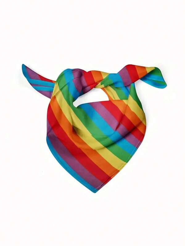 Regenbogen Pride gestreiftes Bandana - 21.65" Quadrat Schal, Hip-Hop & Motorradfahren, Outdoor-Sport, Maschinenwäsche Polyester