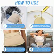 3pcs/Set Castor Oil Heating Pads, Suitable For Abdomen, Neck And Chest, With Reusable Adjustable Elastic Strap, Machine Washable And Hand Washable (No Oil), Color: Khaki