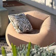 45x45x28 Inflatable Beanless Bean Bag Chair Lounge Sofa - Black - Beige - View 3