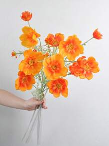 1PC/6PCS/12PCS 29.92Inch Artificial Flower Fake Daisy Flower UV Resistant Artificial Plant Used For Outdoor Room Office Wedding Decoration,Fall Decor,Autumn
