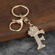 1 件时尚韩式锌合金女士水钻字母装饰钥匙扣，优雅吊饰，适用于手提包/背包 - 彩色 - 查看 9