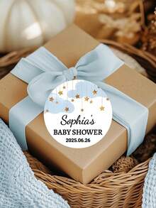 15/35/70 piezas Etiquetas personalizadas para el nacimiento del bebé, pegatinas autoadhesivas personalizadas para decoración de envases de botellas de agua, suministros de etiquetas para botellas de agua del bebé para fiestas de revelación de género, primeros cumpleaños, regreso a la escuela - Multicolor - Ver 10