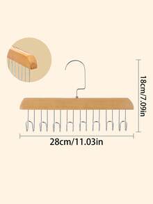 1 件多功能可旋转木质衣架，可容纳胸罩、肩带、帽子、衣服和 8 个皮带钩，节省空间，适用于家庭、宿舍和其他地方，居家和返校必需品 - 彩色 - 查看 3