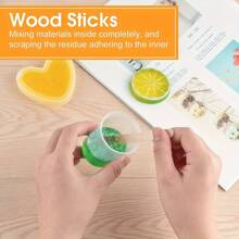60 Ml 2 Oz/Set And 30 Ml 1 Oz/Set Plastic Graduated Cups Clear Epoxy Mixing Cups With 50 Wood Craft Sticks For Resins, Epoxies, Stains, Mixed Paints 10pcs/1set 50PCs/1SET