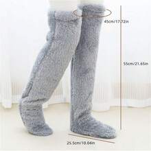 New Plush Knee High Socks, Warm Teddy Bear Pattern Floor Socks, Women Knee Socks For Autumn/Winter - Multicolor - View 11