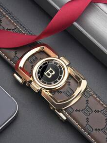 Personalized Design, Zinc Alloy Alphabet Automatic Buckle Belt, Men's Business Elite Belt, Simple And Versatile Pants Belt - Multicolor - View 6