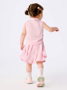 Balabala Ensemble jupe plissée pour bébés filles, tenue d'été douce et adorable