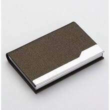 名片夹大容量 PU 收纳盒，适用于办公室、展会学校用品、返校季的便携式收纳盒 - 皮質商務名片夾 - 查看 9