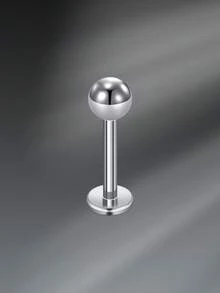 CIZME 16G 6/8/10/12mm Titanium Steel Stud Earrings, Lip Rings, Flat Back Earrings, Nose Rings, Cartilage Hoops, Lip Rings, CZ Stud Earrings For Women & Men - Silver - View 22