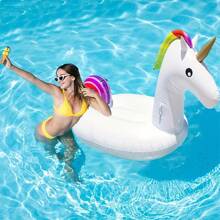 1pc Inflatable Unicorn Pool Float, Adult-Sized Colorful Unicorn Lounger, PVC Water Sofa Suitable For Swimming Pool, Beach, Outdoor, Festival, Birthday Party