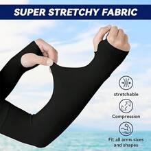 4 pares de mangas protectoras con agujero para el pulgar para protección solar y refrigeración, aptas para hombres y mujeres para golf, baloncesto, ciclismo, pesca, conducción y entrenamiento.