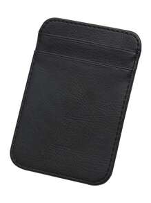 1pc Vertical Fashionable Simple PU Leather Men's Mini Lightweight Business Card Holder Business Multi Slot Card Bag Cover Eessential For Men