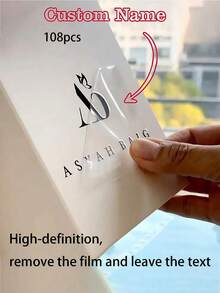 108/63/35 Pcs Customized Clear Scratch-Resistant Waterproof Crystal Labels, Multi-Size Options, Customized Logo, High Adhesion, Suitable For Home, Office, Events, Gifts, High-Definition Printing, Peel-Off Logo / Trademark Stickers, Personalized Gift - Multicolor - View 7