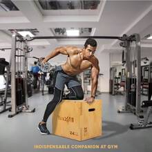3 en 1 Plyo Box de Madera, Plataforma de Caja pliométrica para Gimnasio en casa y Entrenamiento al Aire Libre - Amarillo - Ver 6