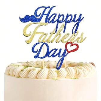 1 stuk Happy Father's Day taarttopper voor Vaderdagdecoraties, beste taartdecoraties voor de verjaardag van papa, taartdecoratiebenodigdheden