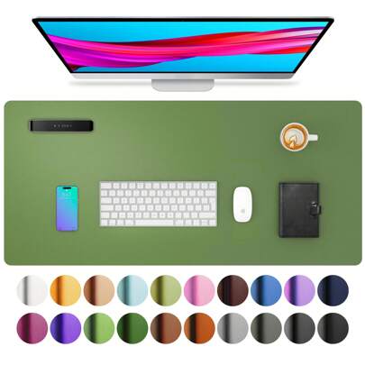 Alfombrilla de escritorio de oficina de gran tamaño de piel de PU, alfombrilla de ratón, pizarra impermeable, tapete de tocador, tapete de barra, suministros de consumo, adecuado para escritorio de estudiante, oficina y uso doméstico