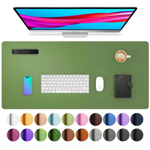Tappetino per scrivania da ufficio in pelle, tappetino mouse grande, blotter in pelle PU antiscivolo, tappetino per scrivania laptop, lavagna da scrittura impermeabile, tappetino per ripiano del tavolo, tappetino per bancone bar, tappetino per scrivania studente, adatto per mouse, tastiera, ufficio e casa, per il ritorno a scuola