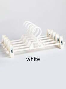 1pc Nordic Style Plastic Trouser Clips, Home Non-Slip Pants Clips, Wardrobe Storage Multifunctional Adjustable Pants Rack - Multicolor - View 7